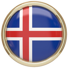 Fototapeta premium Badge with the Icelandic flag isolated on transparent background