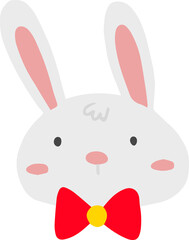 cute rabbit illustration on transparent background