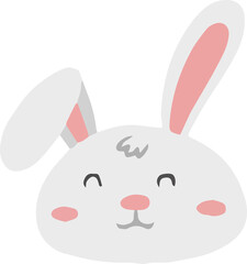 cute rabbit illustration on transparent background