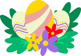 easter illustration on transparent background