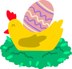 easter illustration on transparent background