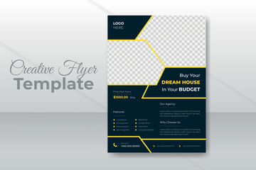 Real estate luxury house sale flyer design template