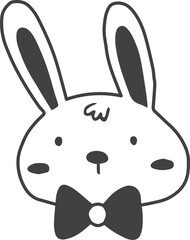 Obraz premium cute rabbit illustration on transparent background
