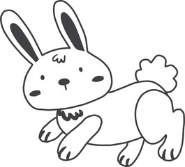 Fototapeta na wymiar cute rabbit illustration on transparent background