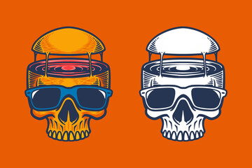 waterpool skull head vector illustration