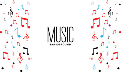 Colorful music notes background. music notes vector - obrazy, fototapety, plakaty