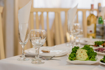 table set for a dinner