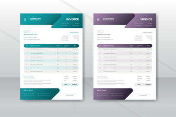 Creative modern business invoice template design