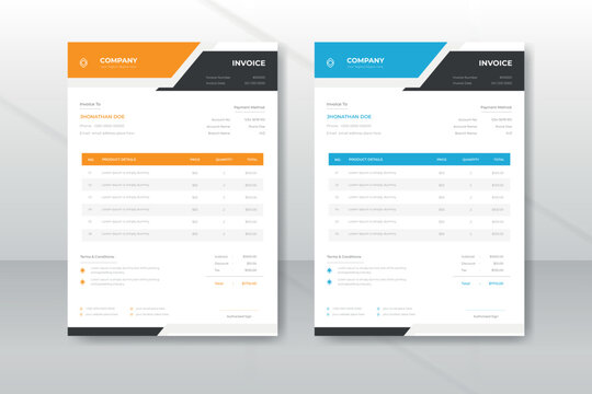 Creative modern business invoice template design