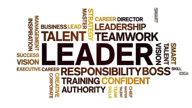 Leader animated tag word cloud;text design animation kinetic typography seamless loop.