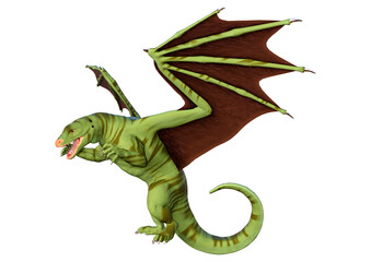 Fototapeta premium 3D Rendering Fairy Tale Dragon on White
