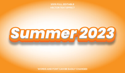 Summer 2023 3D Editable text effect vector