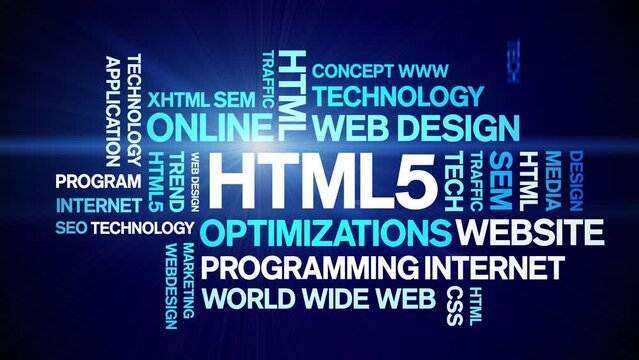 HTML5 animated tag word cloud;text design animation kinetic typography seamless loop.