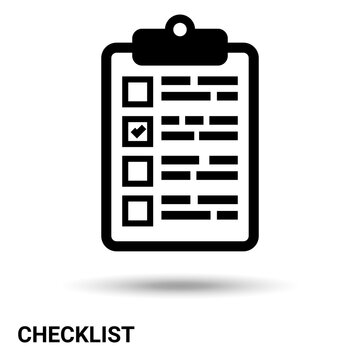 The checklist. Checklist icon on a light background. Vector illustration