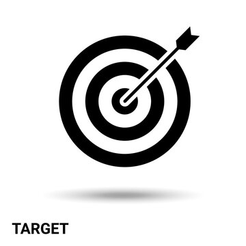Target. A target with an arrow on a light background. Vector illustration