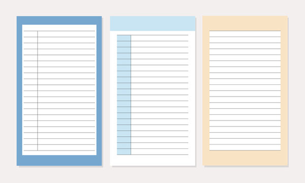 Simple style memo, notepad template planner, note frame illustration set. Ready to print to do list daily planner. 