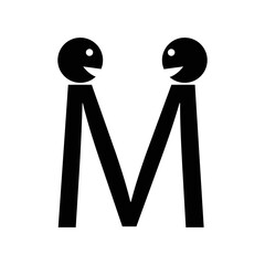 Letter M and emoticons icon. Married illustration