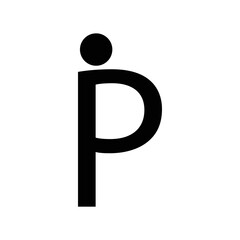 The letter P is a pregnant sign. Minimalism icon illustration