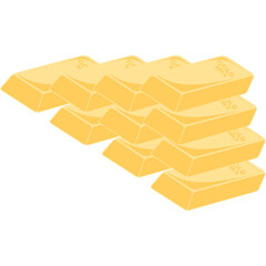 Gold Bar Isometric Shiny Precious Metal