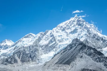 Photo sur Plexiglas Ama Dablam view from Kala Patthar of himalayas mountains with beautiful clouds on sky and Khumbu Glacier, way to Mt Everest base camp, Khumbu valley, Sagarmatha national park, Nepal