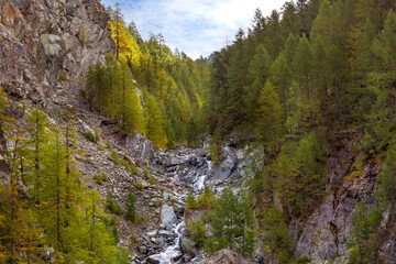 Waterfall at Gorner Gorge, Zermatt, Switzerland