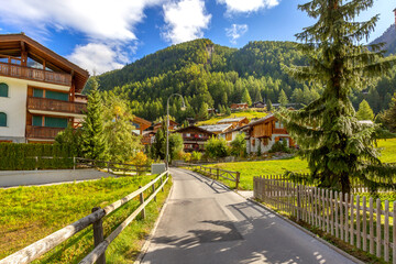 Houses in Zermatt alpine village, Switzerland