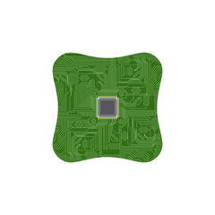 Processor Printed Circuit Board Chip Integrated Circuit In Basic Shape