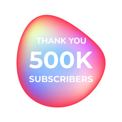 THANK YOU 500K SUSCRIBERS CELEBRATION TEMPLATE DESIGN  VECTOR GOOD FOR SOCIAL MEDIA, CARD , POSTER