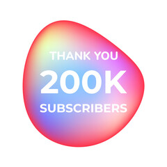 THANK YOU 200K SUSCRIBERS CELEBRATION TEMPLATE DESIGN  VECTOR GOOD FOR SOCIAL MEDIA, CARD , POSTER
