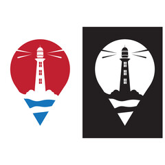 creative lighthouse logo template icon image