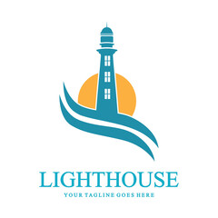 creative lighthouse logo template icon image