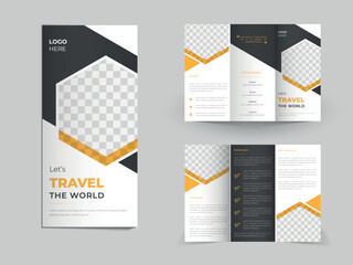 Business trifold brochure design template for travel agency