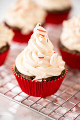 Chocolate peppermint cupcakes