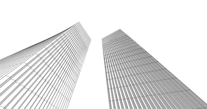 Futuristic architecture building 3d rendering