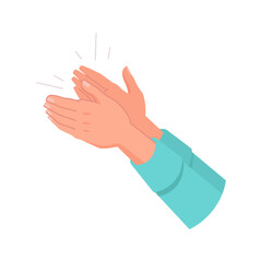 Fototapeta premium Clapping hands isolated palms. Vector applauding people, appreciation and congratulation, encouragement concept. Crowd applause, bravo by high five, success