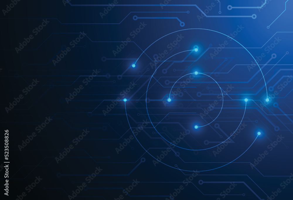 Poster abstract digital background with technology dot and line connection design. communication and engine