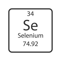 Selenium symbol. Chemical element of the periodic table. Vector illustration.