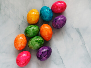coloured easter eggs