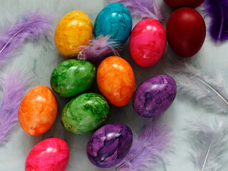 coloured easter eggs