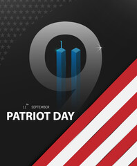 Patriot day. September 9,11 Never forget. United States flag, poster design vector illustration.
