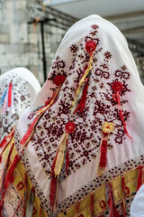 Tradition, headkerchief,  folk group from Croatia, Europe,pattern, embroidery