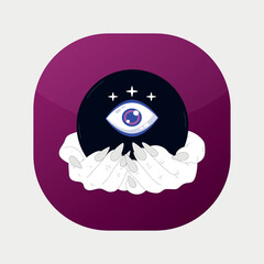 Magic and Fortune Concept Logo Design with Spell Ball in Hand