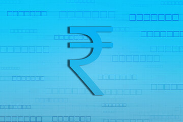Indian Rupee symbol on financial Background, Growth of Indian stock market, Abstract finance background, Stock market Concept background
