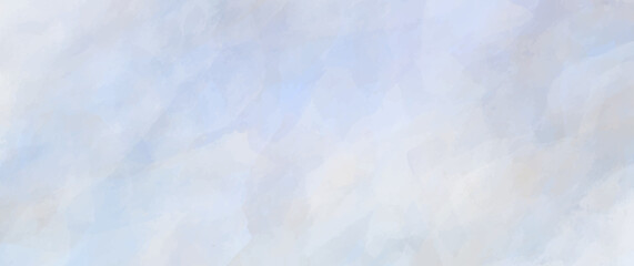 Blue vector watercolor art background with clouds and sky. Hand drawn vector texture. Heaven. Watercolour banner. Abstract template for flyers, cards, poster, cover design, invitation cards.