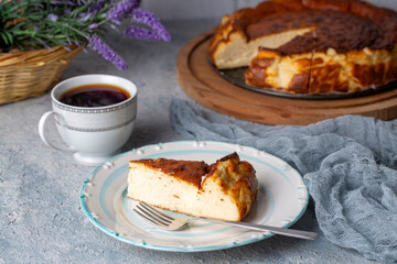San Sebastian Cheesecake close up photo