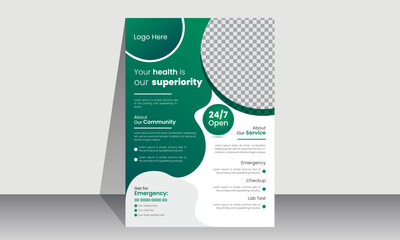 Healthcare flyer design template | Medical business promotional flyer or brochure cover design template | Trendy medical banners and posters.