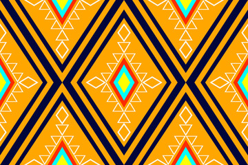 Geometric ethnic oriental seamless pattern traditional Design for background,carpet,wallpaper,clothing,wrapping,Batik,fabric,Vector illustration.embroidery style.
