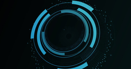 Image of digital padlock in processing circle on black background