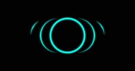 Image of glowing green circle over black background