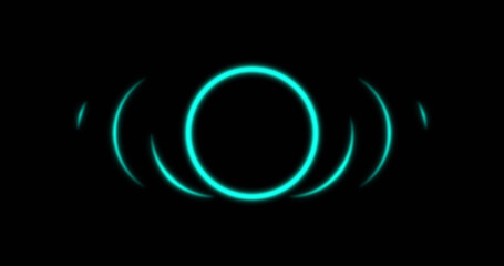 Image of glowing green circle over black background